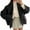 Black, variant on Women'S Trench Coat Long Sleeve Double Breasted Lapel Casual Jackets Winter Outerwear Apricot Color L