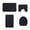 Black, variant on YYUZH 4-Piece Plain Weave Bath Mat Set with Rubber Backing, Non-Slip and Absorbent, Smooth Surface Bathroom Rugs, Machine Washable and Soft Touch