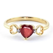 Galaxy Gold 18K Solid Yellow Gold 1.01 Carat Natural Diamond & Diamond Ring - April Birthstone - Symbol of Eternal Love - Made in USA - Fine Jewelry for Women