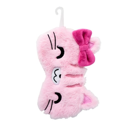 Claire's Girls Plush Baby Pink Kitten with Bow Sleep Eye Mask, Children's