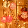 thumbnail image 7 of Cotton Ball String Lights,3 m/10 ft Christmas Fairy Lights,Topboutique 1.6'' Ball Lights for Xmas,Halloween,Valentine's Day,Wedding,Party,Home Decor,Pink,20 LED Battery Powered,Warm White Light, 7 of 7