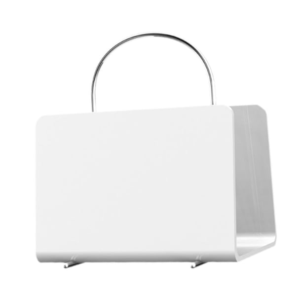 Estantería de libros de acrílico, organizador de escritorio, suministros de oficina, soporte para revistas, sujetalibros para dormitorio, recepción, decoración de encimera Blanco