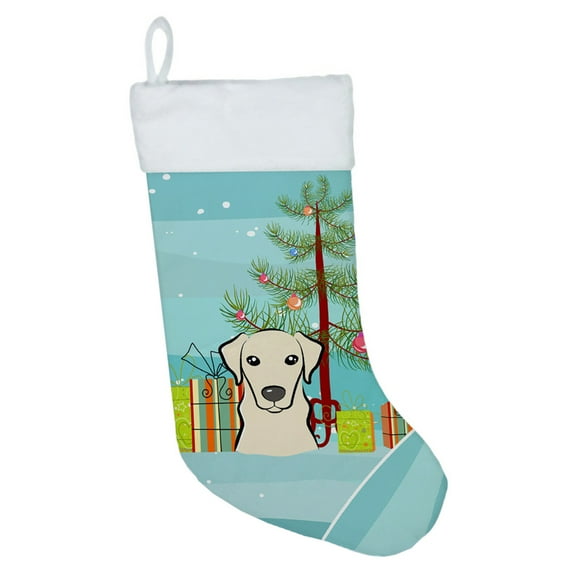Christmas Tree and Yellow Labrador Christmas Stocking