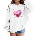 thumbnail image 2 of Girls Heart Graphic Hoodie White, Kids Valentine Pullover Sweatshirt Soft Stretchy with Metallic Print 3-14 Years,Size 9-10 T, 2 of 5