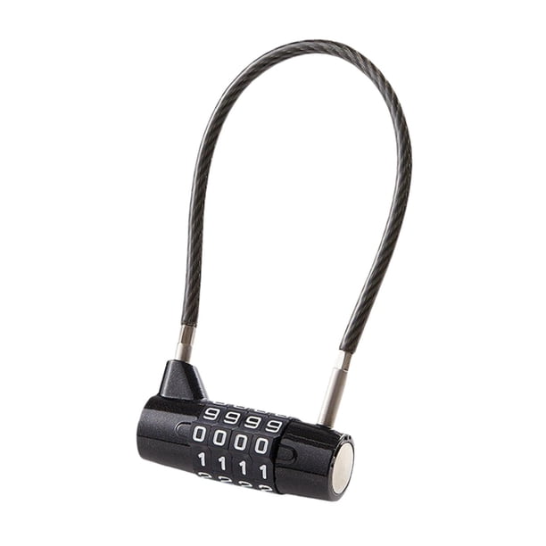 Candado de cable con combinación de 4 dígitos y logotipo de seguridad robusto. Candados de seguridad multiusos. Cable de 476 cm