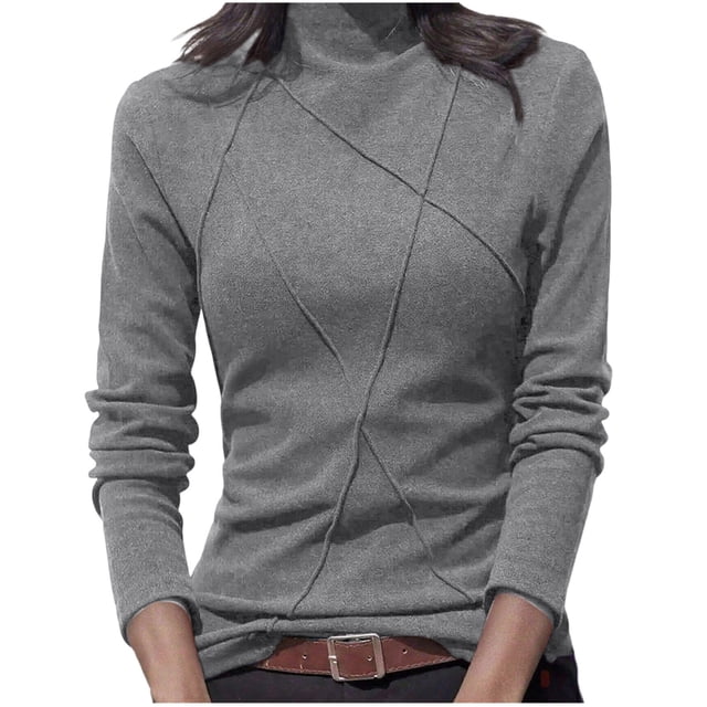 Womens Undershirts High Neck Thermal Long Sleeve Base Layer Top Soft Velvet Inner Fitted Warm T-Shirt
