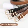 thumbnail image 6 of WHIPPY Women's Leather Belts for Jeans Dresses Ladies Belts with Gold Buckle 3 Pack, 6 of 7