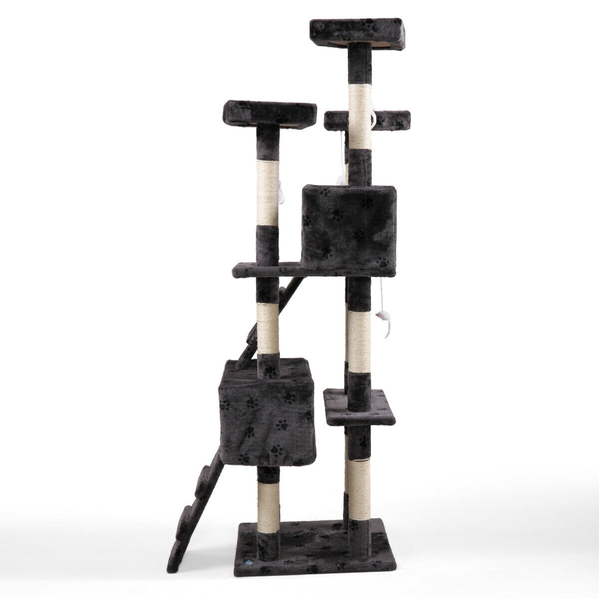 Lowestbest 67-in Cat Tree & Condo Scratching Post Tower, Gray Lowestbest 67-in Cat Tree & Condo Scratching Post Tower, Gray