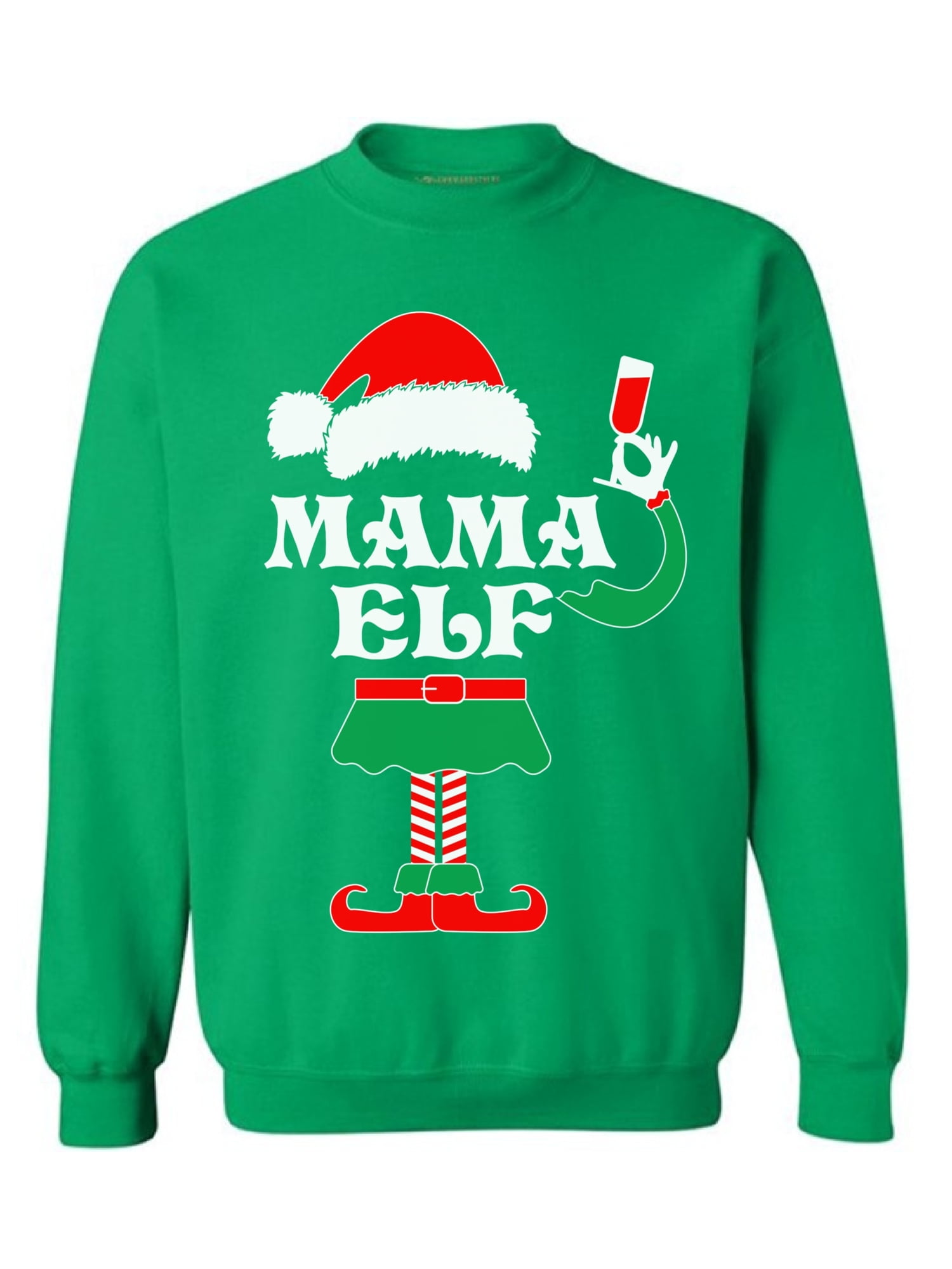 Awkward Styles Mommy Elf Sweatshirt Elf Christmas Sweater Ugly Christmas Elf Mom Gifts