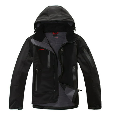 Winter Men Hooded Softshell Jacket Windproof and Waterproof Clothes Soft Soft Shell