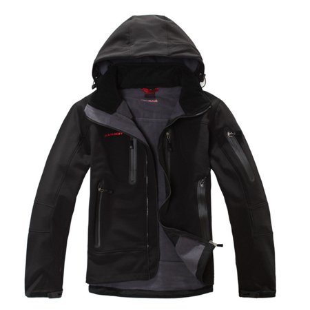 Winter Men Hooded Softshell Jacket Windproof and Waterproof Clothes Soft Soft Shell