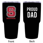 R and R Imports NC State Wolfpack Proud Dad 24 oz Insulated Stainless Steel Tumblers Black.