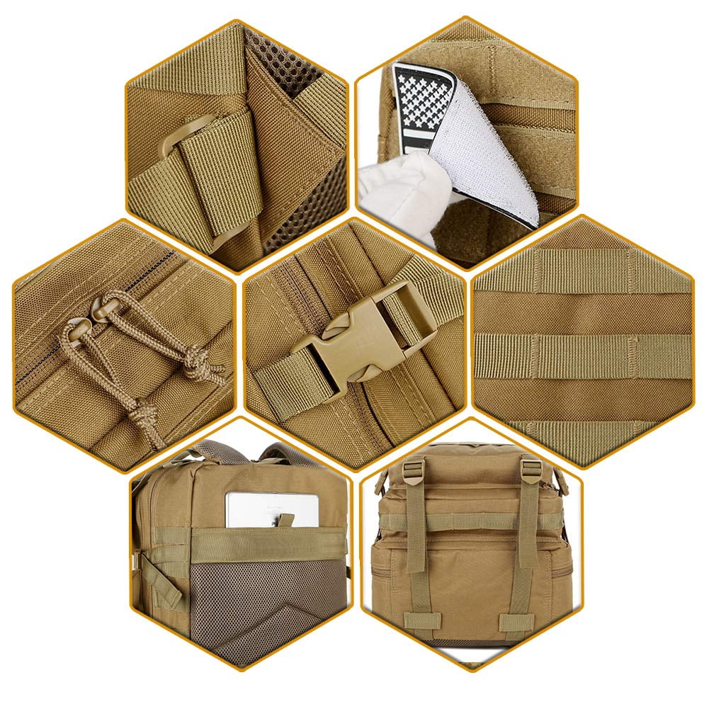 QT&QY 45L Molle Hiking Backpack for Men, Heavy-Duty 900D Outdoor Travel Daypack & Camping Work Bag