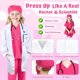 thumbnail image 3 of Doctor Costume for Kids - Scrubs, Stethoscope, Lab Coat - Halloween Costume, Professional Day Costume for Girls 3-12 Years 3-4 T 3-4 T Rose, 3 of 5
