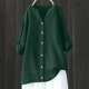 thumbnail image 2 of Vestidos Casuales Para Mujer, Blusas De Mujer De Moda Blusa de verano para mujer con cuello en V, manga larga, botones sueltos y lino, 2 of 7