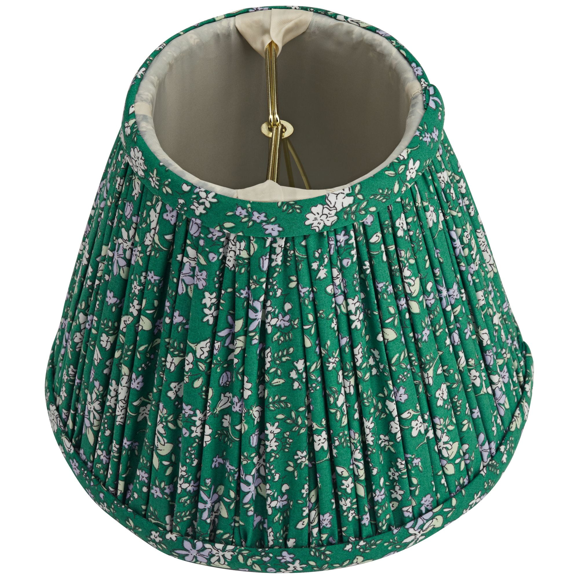 Springcrest 3 1/2" Top x 6" Bottom x 5" High x 5" Slant Print Lamp Shade Replacement Set of 6 Green Violet Floral Clip On Candelabra