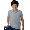 thumbnail image 1 of Hanes Cotton-Blend Kids` Jersey Polo, M, Light Steel, 1 of 1