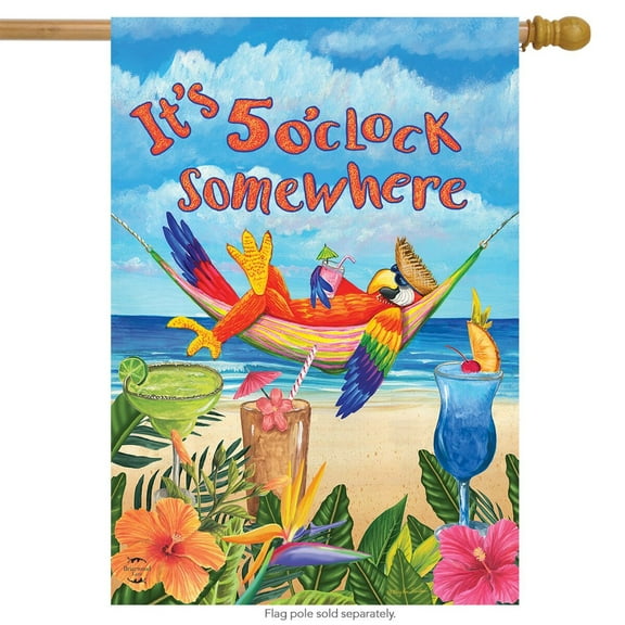 Briarwood Lane 5 O'clock Parrot Summer House Flag