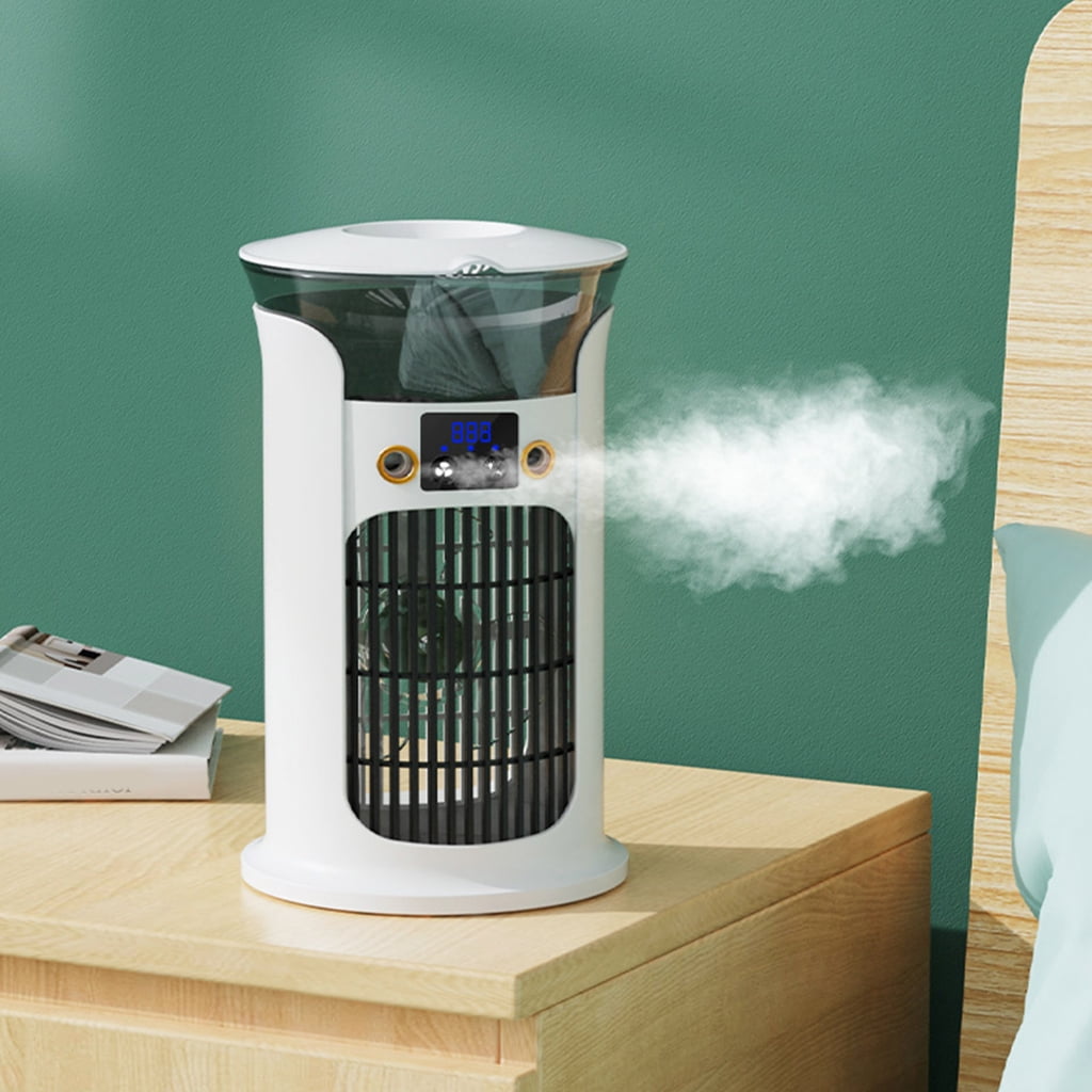 USB Air Conditioning Portable Desktop Cooling 3 Speed Fan with 7 Color LED Light for Own Cooling in Small Space