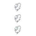 thumbnail image 4 of Anillo de mujer Sonducket Plata Nupcial Cumpleaños Boda Aniversario Compromiso Blanco Talla 11, 4 of 6