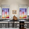 thumbnail image 4 of Kitchen Curtains 36 Inch Short - 3 Panel Set, Rod Pocket Window Curtain with Tropical Palm Tree Sunset Print, 100% Polyester for Boho Kitchen, Beach Room, Easy Wash, 4 of 6