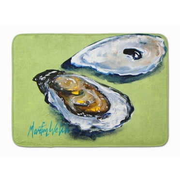 Carolines Treasures MW1102RUG Oysters Two Shells Machine Washable Memory Foam Mat 19 X 27" multicolor