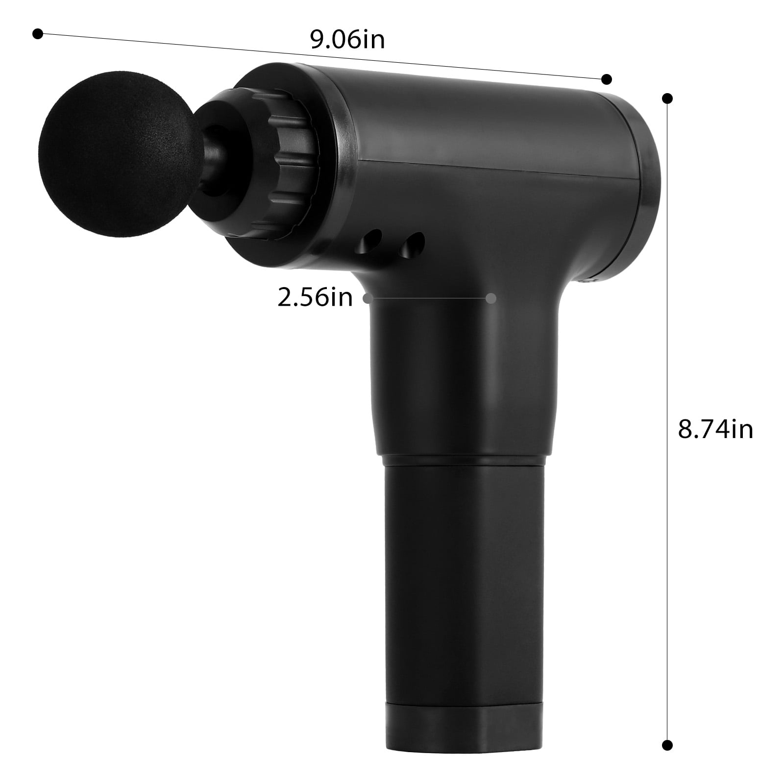 6 Speeds Standard Range Ergonomic Massage Gun - Stealth Black, 2020