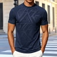 thumbnail image 5 of Men's Athletic Crew Neck T-Shirt - Lightweight Breathable Workout Tees for Gym Running, Training and Urban Sports Size 3XL Dark Blue, 5 of 9