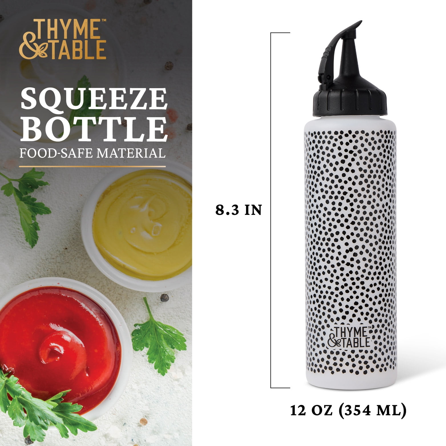 Thyme & Table 12 oz Squeeze Bottle with Drip Free Nozzle