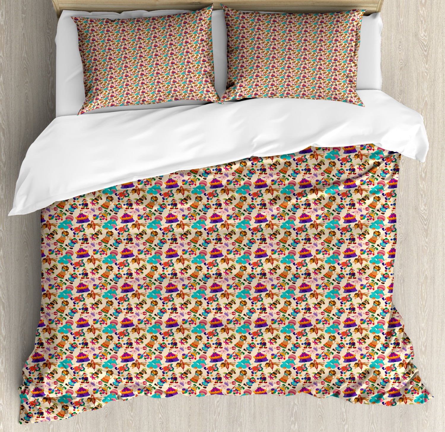 Clown Pattern Print Duvet Cover Bedding Set