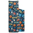 thumbnail image 2 of Football and Basketball Navy Pattern Teens Toddler Nap Mat with Pillow, Sleeping Mat Bag for Preschool Daycare 60"x20", 2 of 6