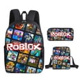 thumbnail image 3 of Conjunto de tres piezas de bolso escolar Roblox con impresión 3D, juego que rodea a los estudiantes de escuela primaria y secundaria, mochila, bolso para bolígrafo, alta calidad, 3 of 4