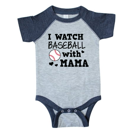 

Inktastic I Watch Baseball with My Mama Gift Baby Boy or Baby Girl Bodysuit