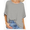 thumbnail image 3 of Oversized Tshirts for Women Summer Short Sleeve Casual Basic Tee Tops Loose Fit Shirts, 3 of 4