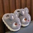 thumbnail image 4 of Women's Multifunctional Cute Rabbit Warm Fleece Platform Shoes Fashion Autumn and Winter Trend Flat Soft-Soled Home Slippers, 4 of 8