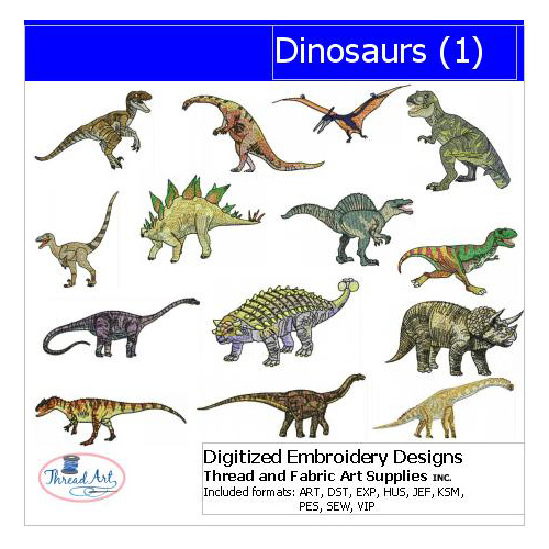 Dinosaurs Stick File Embroidery