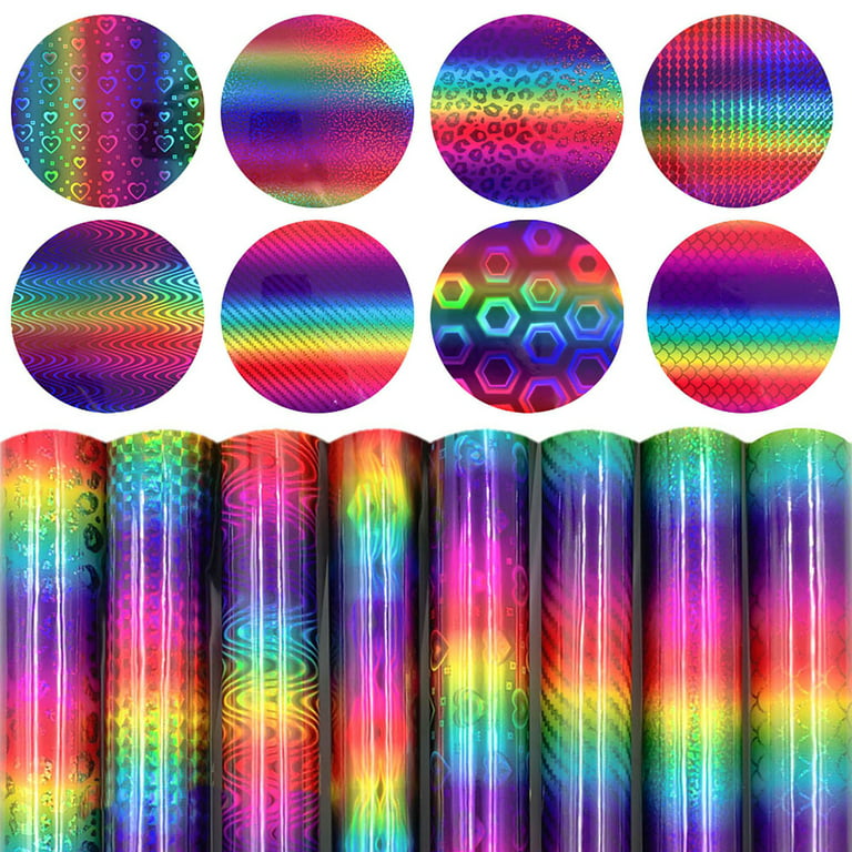 Fridja 12*7.8Inches Lya Vinyl Rainbow Holographic Sparkle Vinyl,For  Cricut,Silhouette Cameo,Decal,Signs,Stickers,DIY Gifts,Birthday  Party,Christmas Decoration 