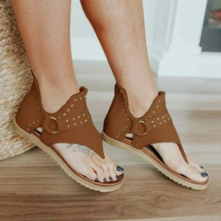 

Sunvit Womens Slide Sandals- New Style Open Toe Casual Beach Flip-flops Plus New Style Summer Flat Slide Sandals #946 Brown-8.5
