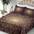 thumbnail image 3 of Ambesonne Brown Fitted & Top Sheet Set with Shams, Royal Flower, Brown, 3 of 5