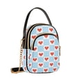 thumbnail image 7 of FORMRS Crossbody Bag for Women Quilted Travel Shoulder Cell Phone Purse with Chain Strap Handbag, Light Blue Checkered Heart, 7 of 7