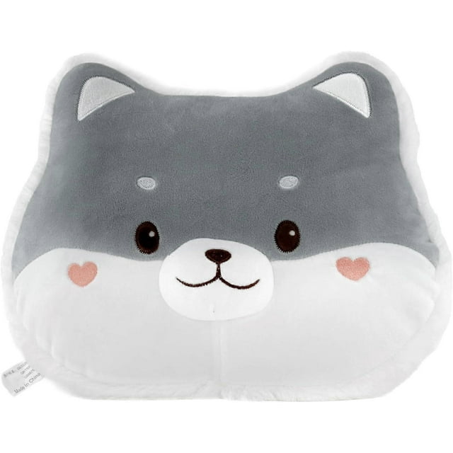 Almohada de peluche de husky, cojín para asiento, almohada de peluche, cojín para cadera, cojín de suelo de animal, decoración de habitación, cojín para sofá o silla de dormitorio (husky)
