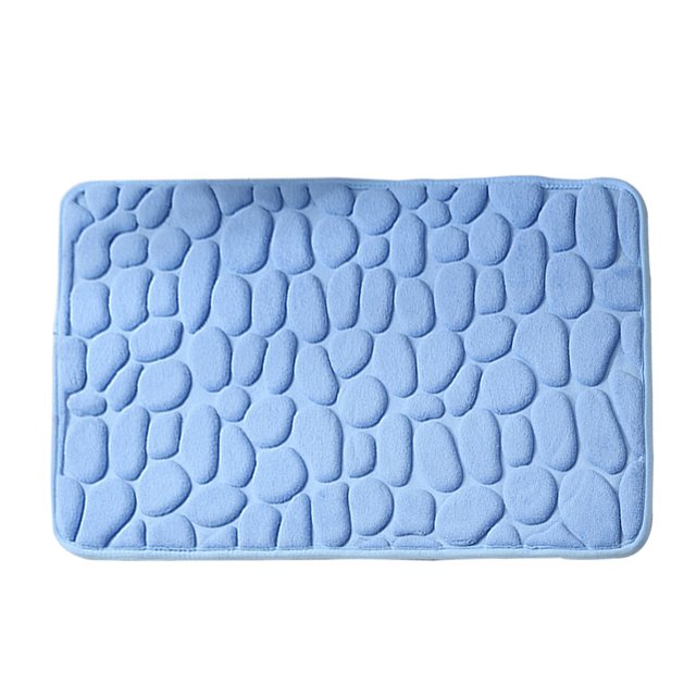 Alfombra para inodoro Hogar Hotel Baño Absorción de agua Alfombra antideslizante Alfombra de área de fibra química, Azul cielo, 40x60cm Inevent HA001838-06