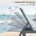 thumbnail image 3 of Homall Outdoor Chaise Lounge Chairs Set of 2, 5-Position Adjustable Waterproof Patio Outdoor Chaise Lounge, Gray, 3 of 8