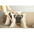 thumbnail image 2 of Ambesonne Pug Throw Pillow Cover 2 Pack, Pure Bred Dog Photograph, 16", Pale Brown Black, 2 of 7