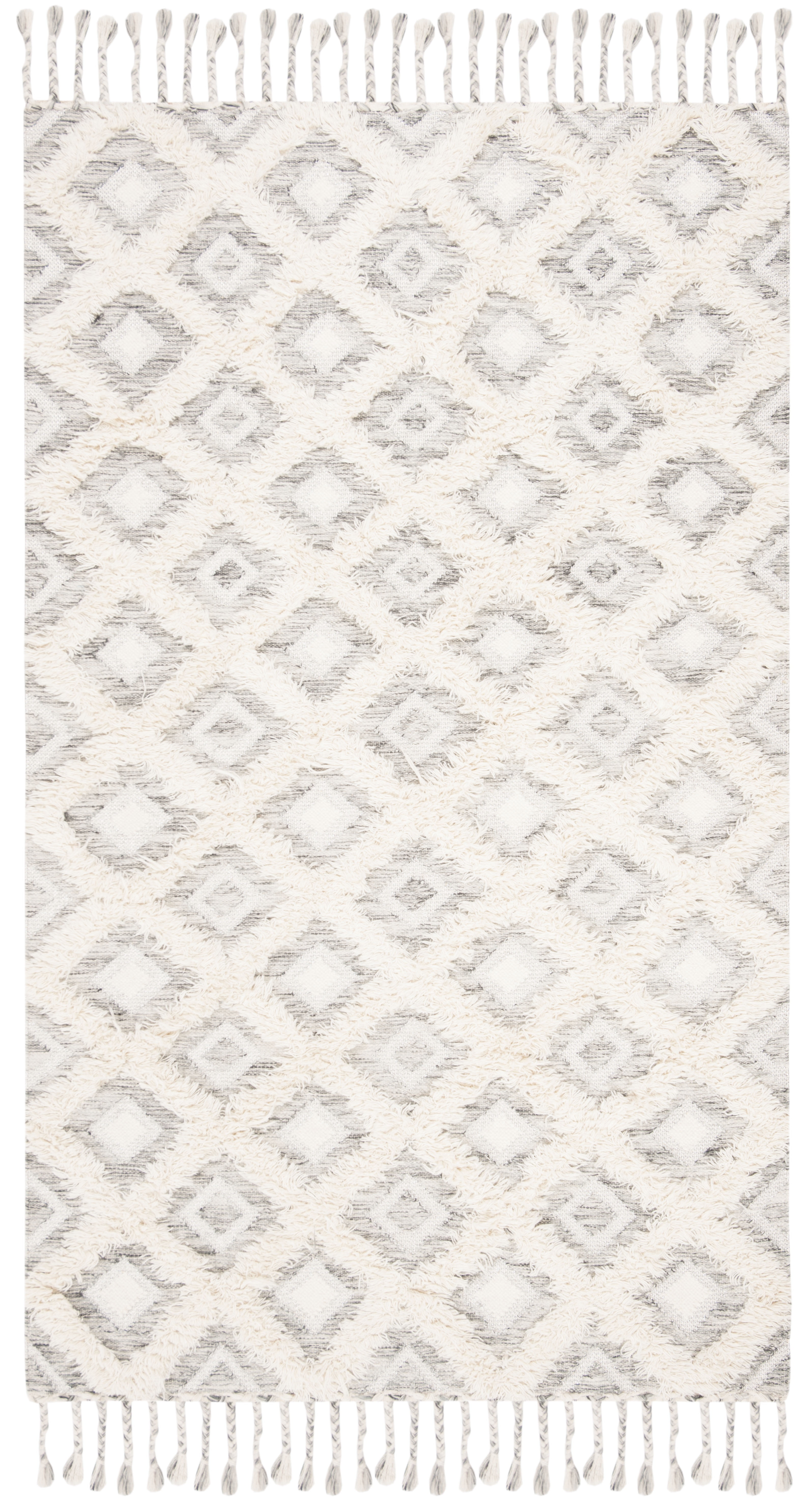SAFAVIEH Kenya Montague Geometric Area Rug, Grey/Ivory, 6' x 9'