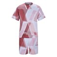 thumbnail image 3 of Costumes pour Hommes Ensemble 2 Pcs Hipster Imprimé Patchwork Tee-Shirt et Shorts pour Hommes Style Sport Moderne Décontracté, 3 of 8