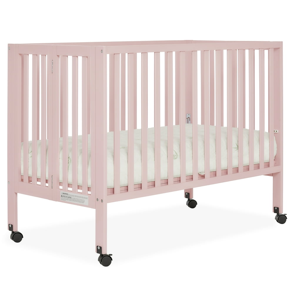 Dream On Me Quinn FullSize Folding Crib, Removable Wheels, Modern