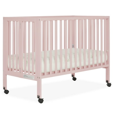 UPC: 0811048038371 | Dream On Me Quinn Full-Size Folding Crib Patent Folding System in Blush Pink