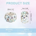 thumbnail image 2 of 50Pack European Large Hole Beads, Rhinestone Craft Beads, White AB, 2 of 6