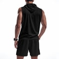 thumbnail image 4 of Laqbezok Men's 2-Piece Athletic Set, Sleeveless Full-Zip Hooded Vest and Shorts Outfit, Muscle Fit Gym Workout Tracksuit with Pockets, 4 of 9